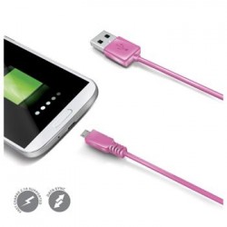 Dátový USB kábel CELLY s konektorom microUSB, ružový