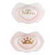 Canpol Babies sada 2 ks symetrických silikon cumlíkov+Little princess ružová