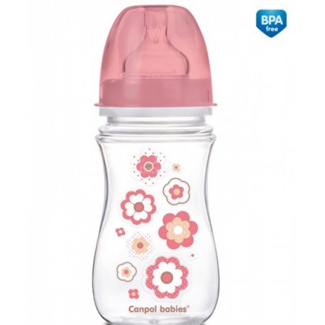 Canpol Newborn fľaša na mlieko 240 ml Pink 3+