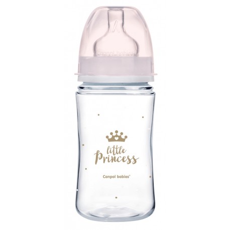 Canpol babies fľaša sa širokým hrdlom Royal Baby Pink 240 ml