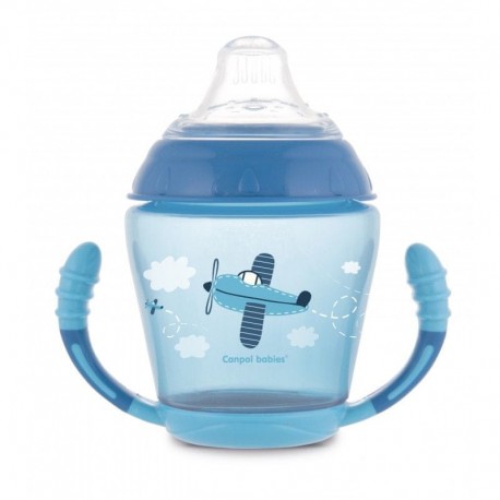 Canpol babies Nevylievací hrnček so silikónovým náustkom 230 ml Toys modrý